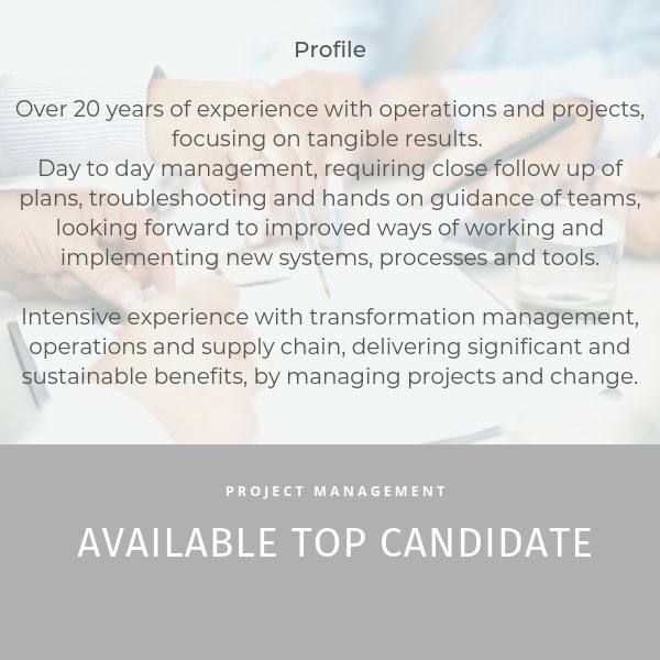 available top candidate project management
